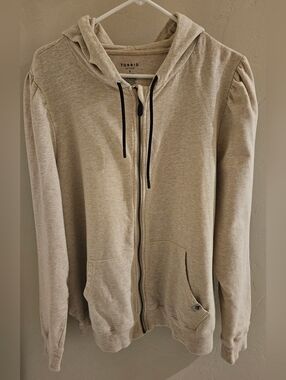 Torrid Active Hoodie Sweatshirt Full Zip Jacket Stretch Comfort Cream Size 3XL